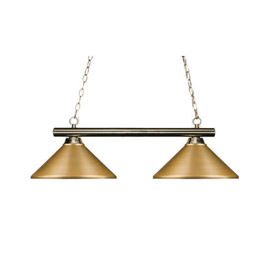 Avery Home Lighting Sharp Shooter Satin Gold 2 Light Billiard Light - Brushed Nickel