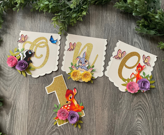 Bambi High Chair Banner/Bambi Cake Topper