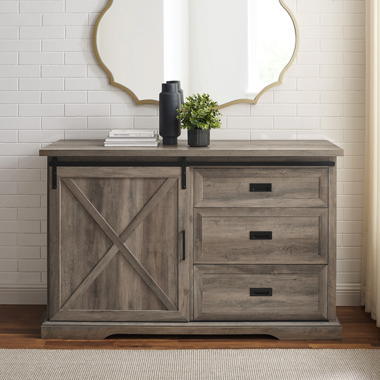Middlebrook 56-Inch Sliding X Barn Door Sideboard