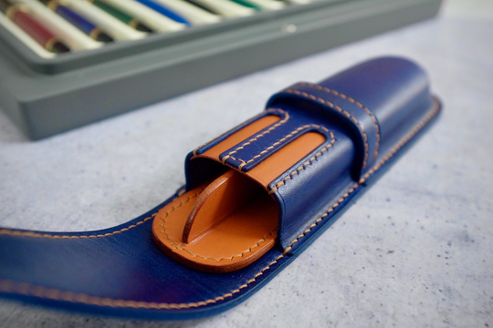 Blue Ocean 2 Pen Case For Two Pens, Leather Case, Fountain Pencil