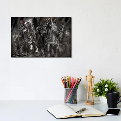 4 Horsemen Pencil by Ruth Thompson - Wrapped Canvas Painting