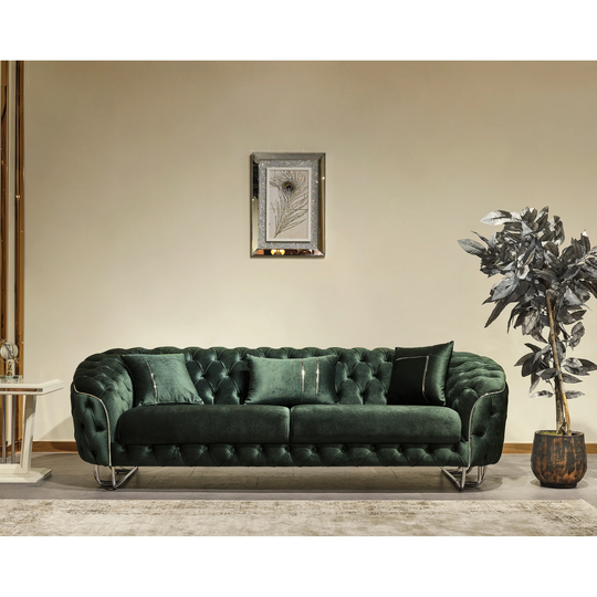 Noca 98" Wide Tufted Back Sofa