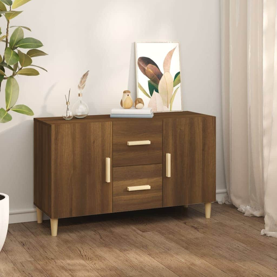 Sideboard Brown Oak 39.4"x14.2"x23.6" Engineered Wood