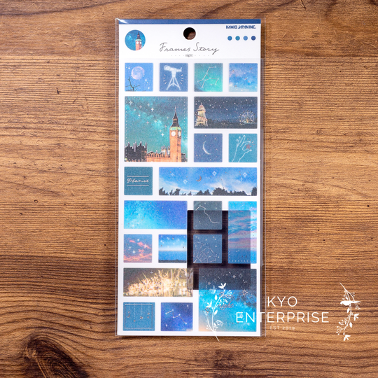 Kamio Japan - Frames Story Silver Foil Sticker Series Night