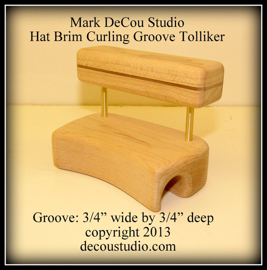 Built-To-Order, Groove Tolliker Hat Making Tool Pencil Curl Brim Shaper Curler, | 0.75 Inch Wide By 0.75 Deep Groove Foot