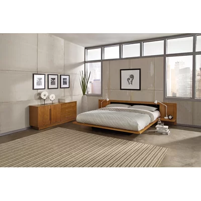 Moduluxe Solid Wood and Upholstered Platform Bed
