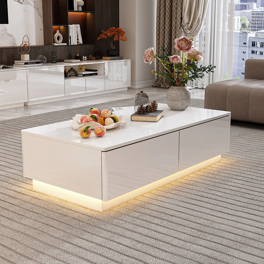 LED Coffee Tables Coffee Table High Glossy Center Table Cocktail Table