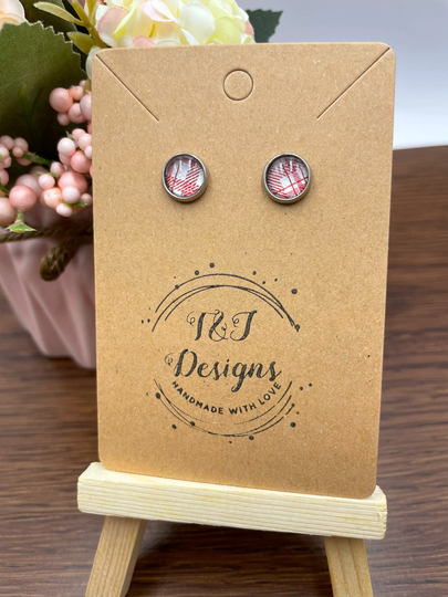 Color Street Snowman's Land Plaid Earrings | Birthday Gift Statement Stud