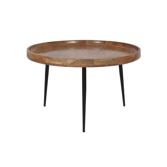 Rhetta Mango Wood Bowl Side Table With Iron Legs