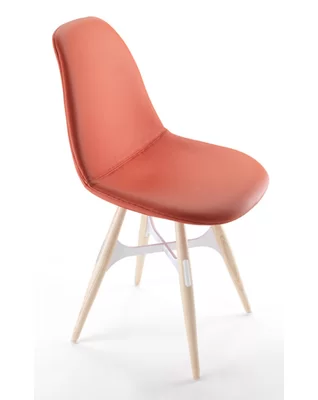 ZigZag Upholstered Side Chair in Orange