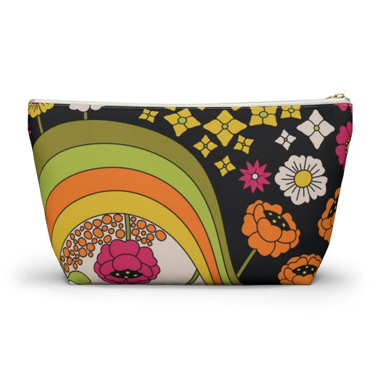 Accessory Pouch With Zipper, T Bottom Retro, 1970S Accessories, Makeup Bag For Women, Zipper Pencil Case, Groovy Bag, Floral