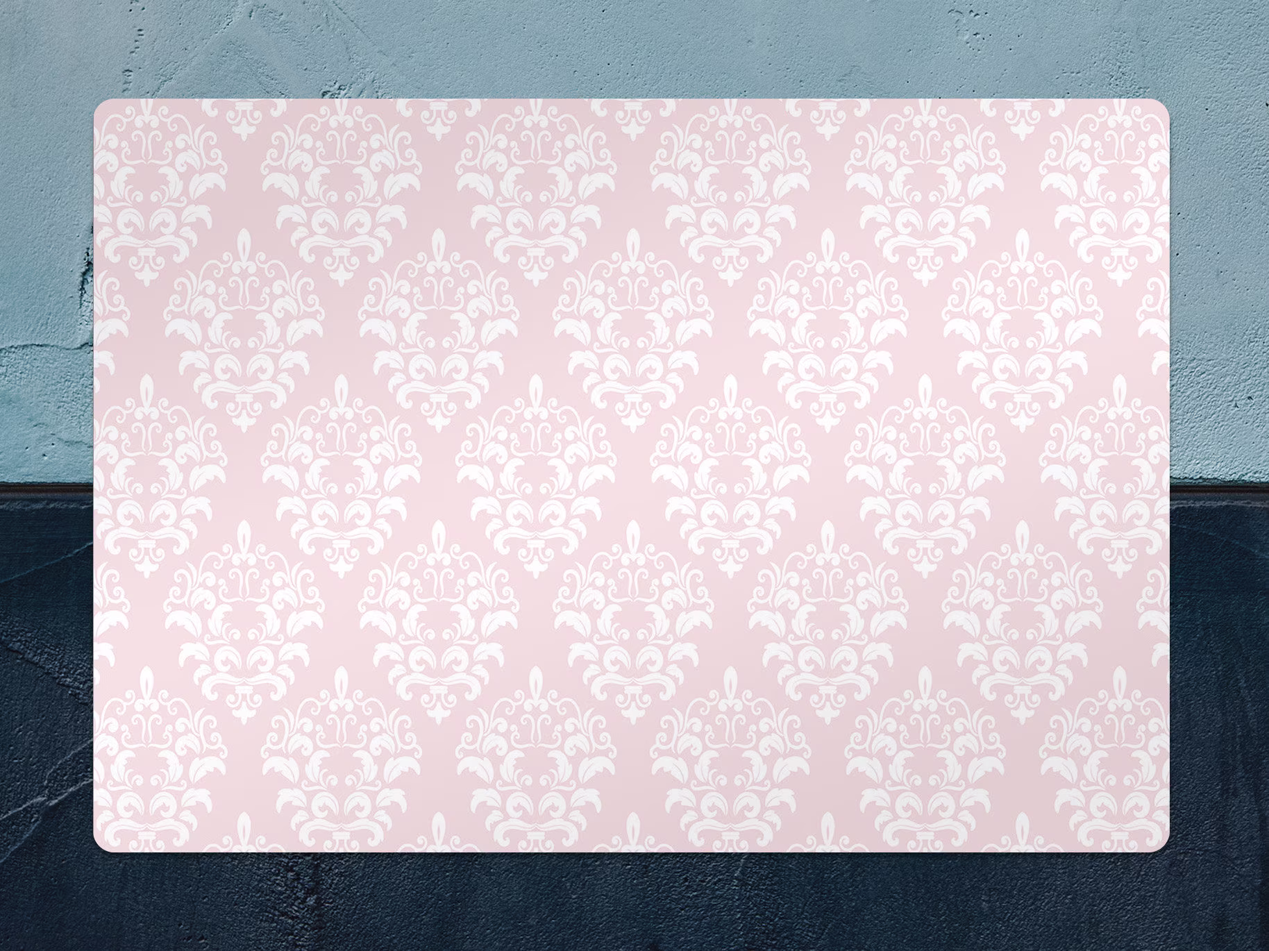 Pastel Pink Glamour Chair Mat, Vinyl Floor White Protective Art Deco Splat Office Decor, Decorative Gift Idea