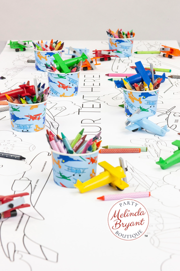 Airplane Birthday Decor Coloring Page Table Runner First Decorations Wedding Kids Children's Party Games Activities