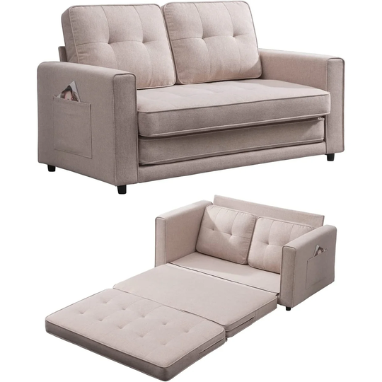 84"Modern 3-in-1 LoveseatSleeper Sofa,Multi-Function Tri-Fold Fold Out Couch,Floor Sofa Bed for Livingoom/Bedroom/Office