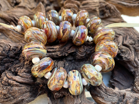 Mto Color Pop Multicolor Lampwork Beads Set Sra, Colorful Beads, Handmade Stephanie White