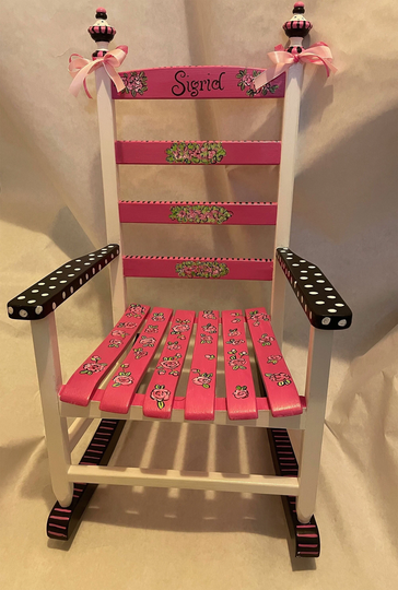 Hand Painted Kids Rocking Chair, Child's New Baby Gift, Furniture