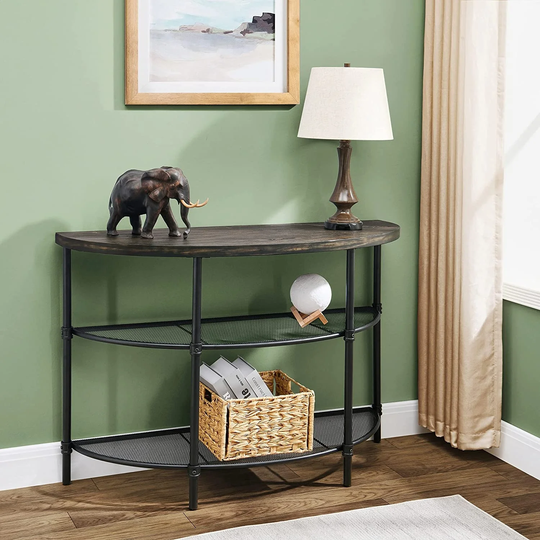 Industrial Console Table, 2-Tier Accent Table