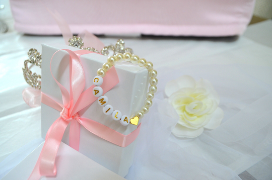 Valentine's 18K Gold Heart Pearl Baby Bracelet, Gift For Girls, Shower Gift, Announcement, Newborn Toddler