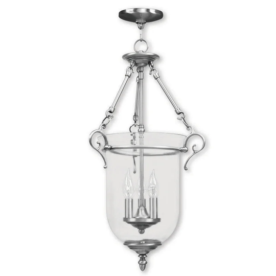 Livex Lighting Legacy 3 Light Brushed Nickel Chain Lantern