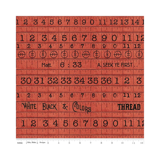She Who Sews Vintage Tape in Red By J. Wecker Frisch For Riley Blake Designs, By The Yard