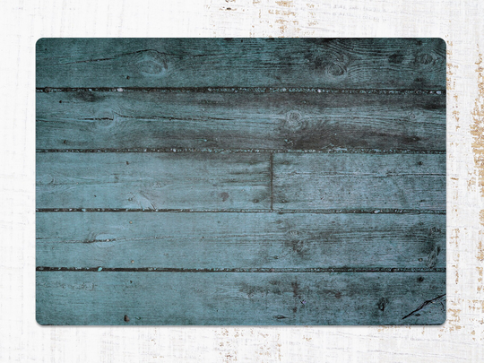 Gray Blue Wood Chair Mat, Splat Vinyl Floor Plank Protective Pvc Office Room Rug, Gift Idea, Splash Mat