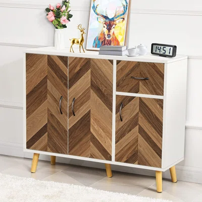 28.74'' Tall Storage Cabinet With 3 Doors And 1 Drawer