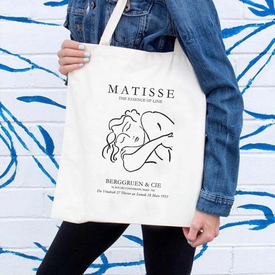 Mzshop - Matisse Beige The Essence Of Line Eco Bag Art Tote Famous Artsy Minimalist Shoulder