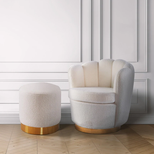 Chloe Swivel Accent Chair w/Ottoman