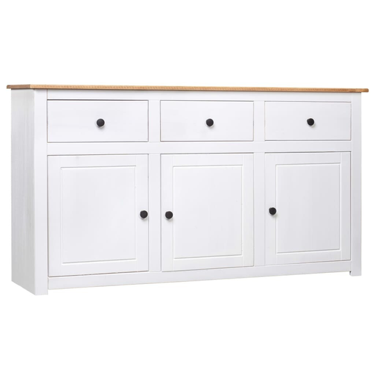 Sideboard White 53.1"x15.7"x31.5" Solid Pinewood Panama Range