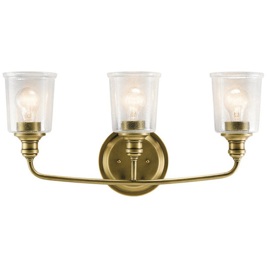 Kichler Lighting Waverly Collection 3-light Natural Brass Bath/Vanity Light