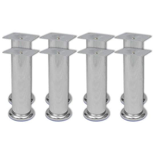 vidaXL 8x Round Sofa Legs Chrome Furniture Accessory Sofa Base Multi Sizes
