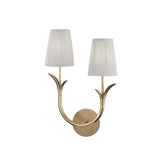 Hudson Valley Deering I 2-Light Right Wall Sconce, Aged Brass