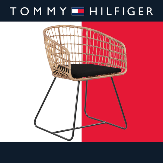 Tommy Hilfiger Graham Rattan Lounge Chair, Black