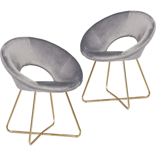 Modern Velvet Accent Chairs Set of 2 Upholstered Living Room - 28.5"L x 23.6"W x 34"H