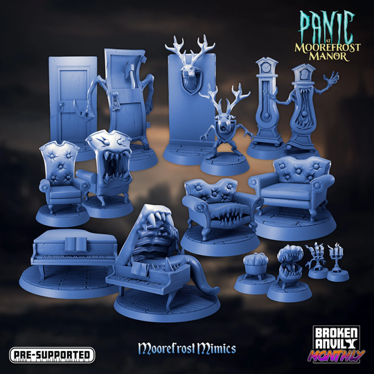 Moorefrost Mimics - Chair | Door Sofa Piano Clock Mimic Broken Anvil 3D Printed Miniatures Dnd Miniature Dungeons & Dragons