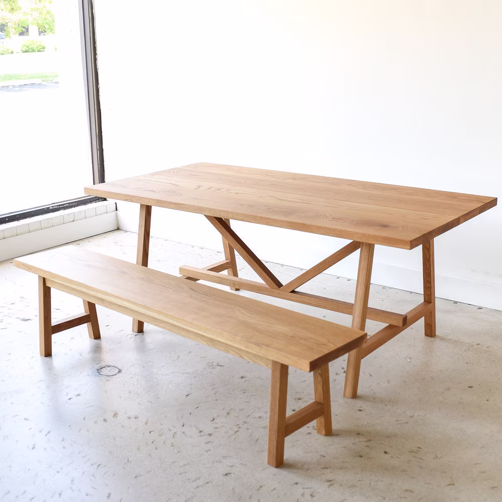 Modern Trestle Dining Table/Kitchen With Butterfly Joinery