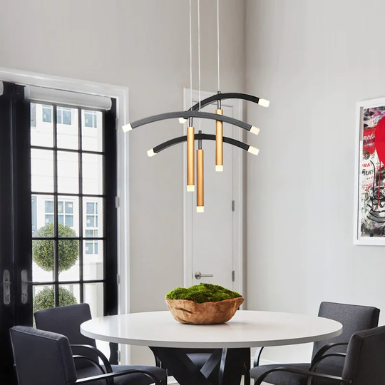 Unique Design Suspending Dining Room Modern Decorative LED Chandelier Pendant Light-Brushed Gold