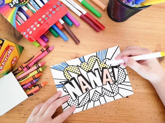 Nana Coloring Card From Grandkids For Grandparent's Day Or Birthday
