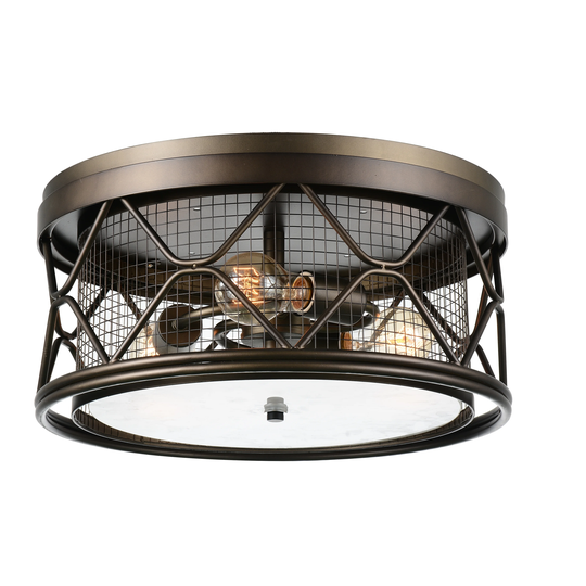 Guisseppe Lighting 3204 Three Light Flush Mount Kali - Exact Size