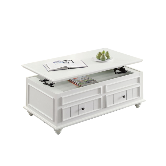 Acme Furniture Natesa Coffee/End Table, White Washed