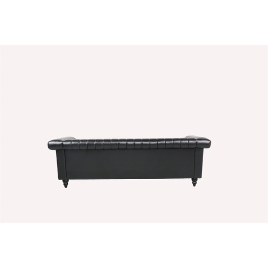 3 Seater Sofa 82.5" Traditional Square Arm Removable Cushion PU Sofa