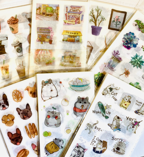 Stickers Bujo/Planner/Happy Mail/Stationery, Cats, Ephemera, Embellishment, Cactus, Floral, Deco Stickers, Sakura, Decorating