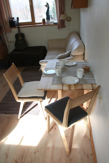 Warm Wood Fold Down Table Wall Folding in Solid Ash Mounted Drop Leaf Dining Space Saving Furniture Fold Desk