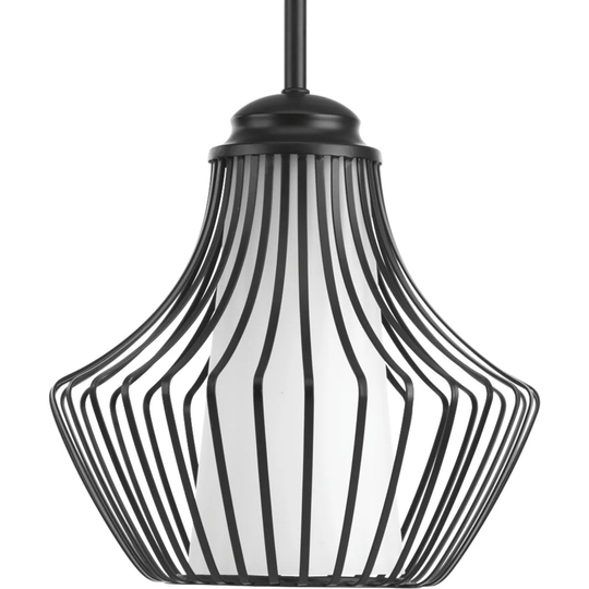 Progress Lighting P5324-31 Finn Black Steel and Metal 1-light Pendant - N/A