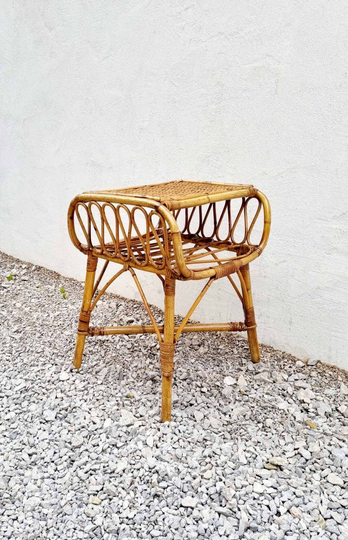 Vintage Bamboo Table/Mid Century Rattan Coffee Franco Albini Style Rectangular /Home Decor /Bohemian /Italy /'60S