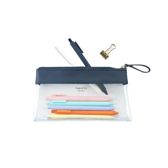 Clear Pen Case/Zipper Pencil Big Capacity Stationery Bag 6 Colors Sekisei Japanese Stationary