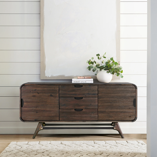 Kendra 3 Drawer Sideboard Buffet in Acacia Wood