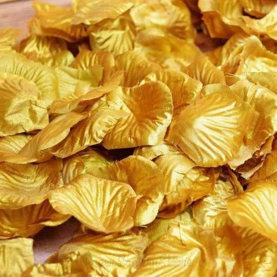 Gold Silk Rose Petals Confetti For Weddings in Bulk