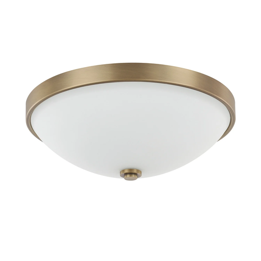 2-light Aged Brass Flush Mount