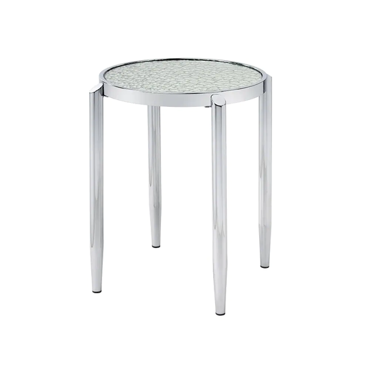 Modern Simple Design Glass End Table with Metal Frame